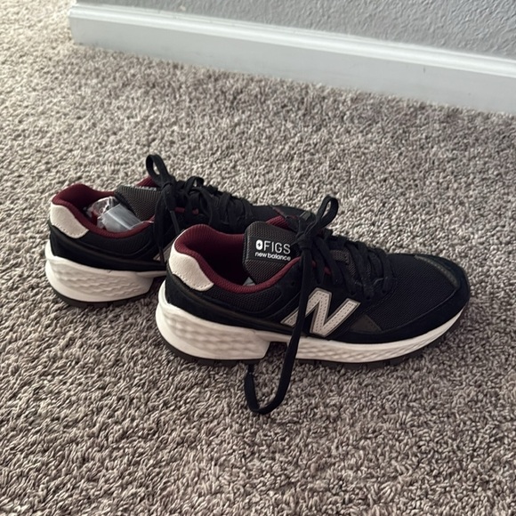 New Balance X Figs 574 Black and Burgundy Men’s 4.5 Women’s 6 main image 5